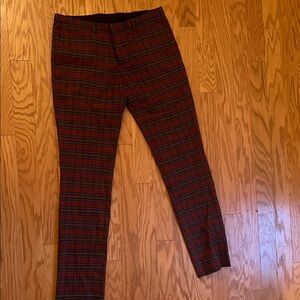 J.Lindeberg Slim Fit Plaid pants in Red and Black